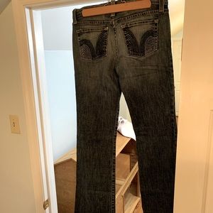 Juniors vintage flare jeans.